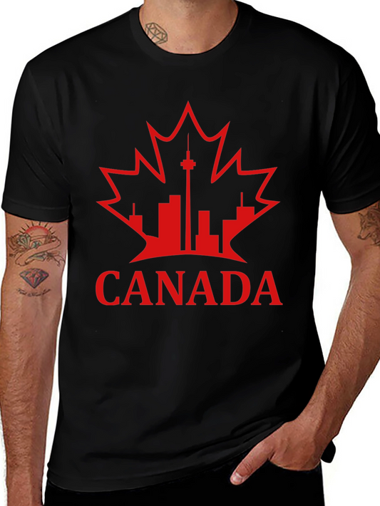 Canada Pride T-Shirt - Maple Leaf & Cityscape