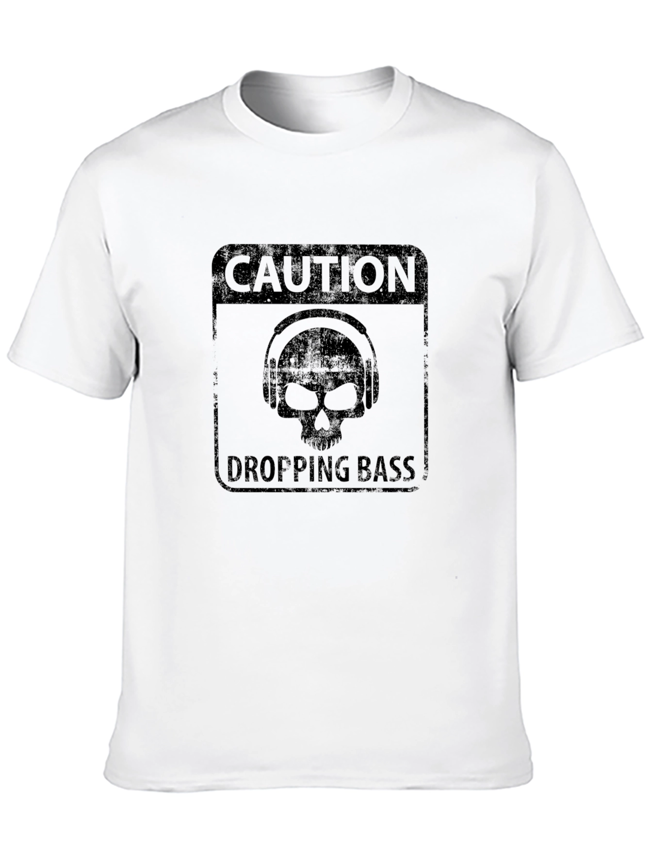 Caution Dropping Bass Black Graphic T-Shirt