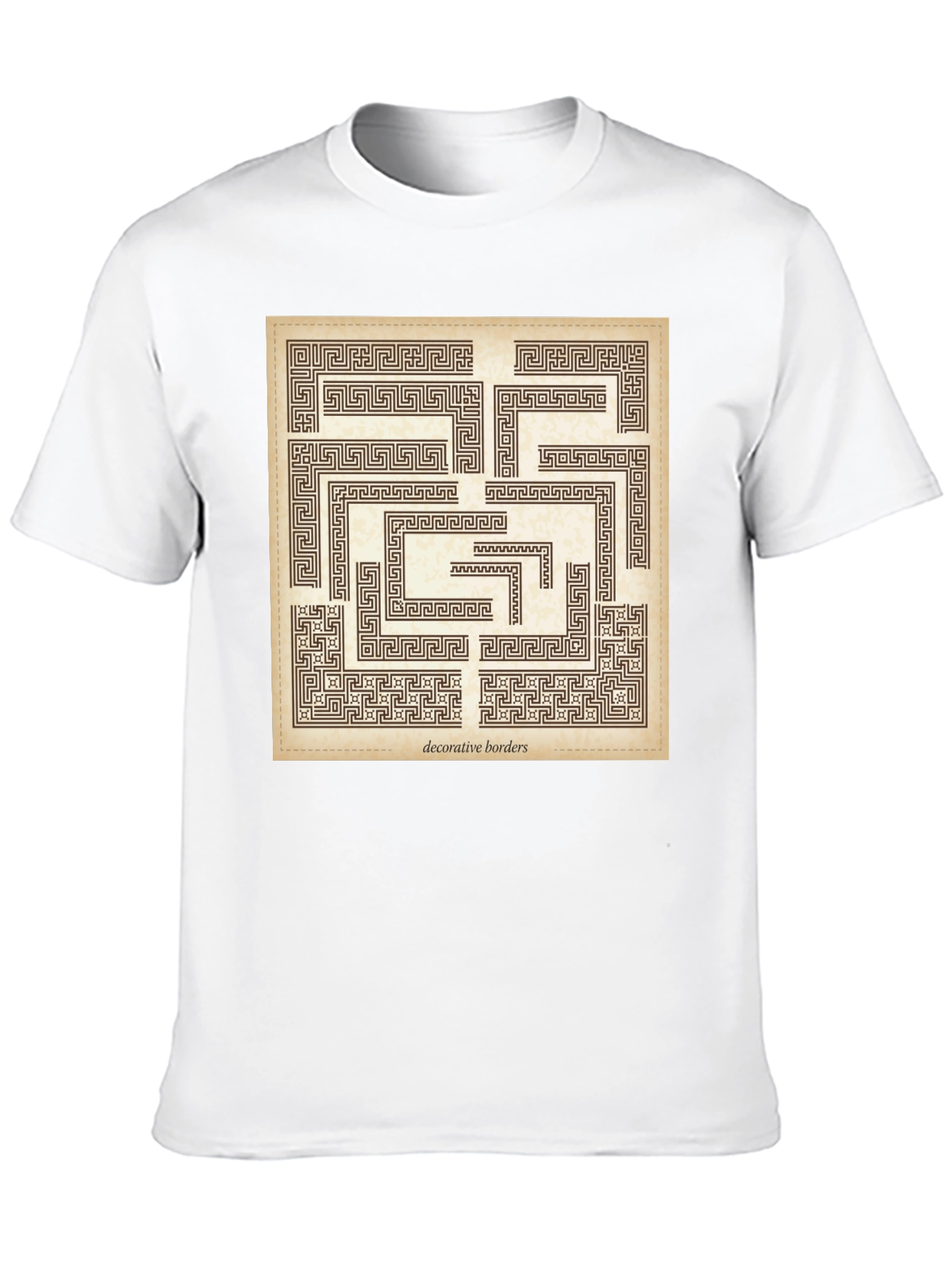 Maze Graphic Print Black Crew Neck Tee