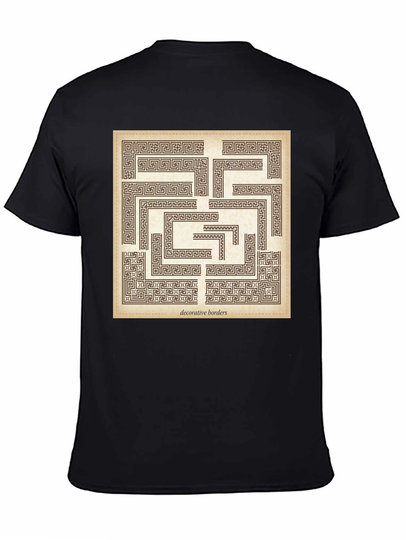 Maze Graphic Print Black Crew Neck Tee