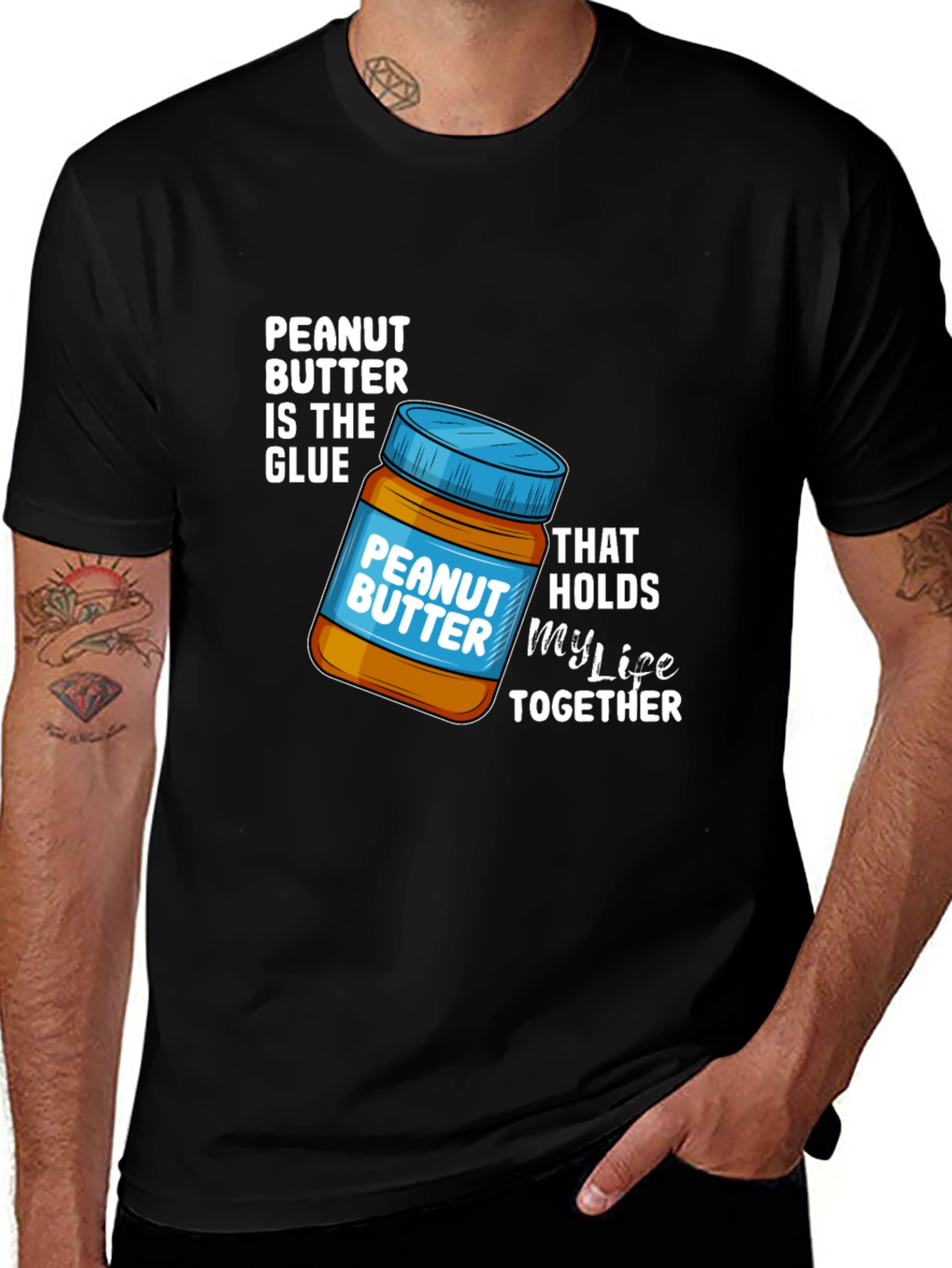 Peanut Butter My Life Together Black T-Shirt