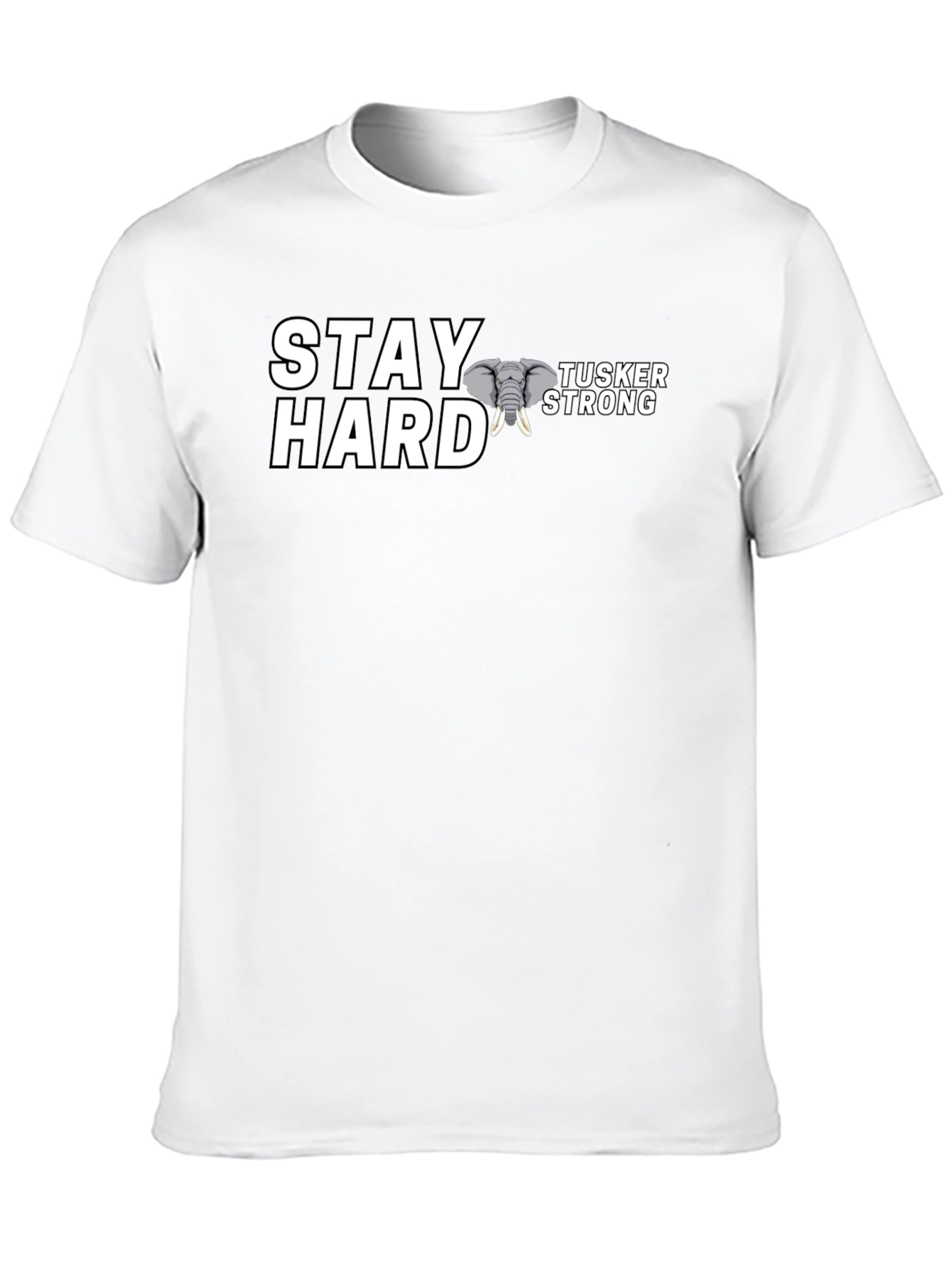 Stay Hard Tusker Strong Black T-Shirt