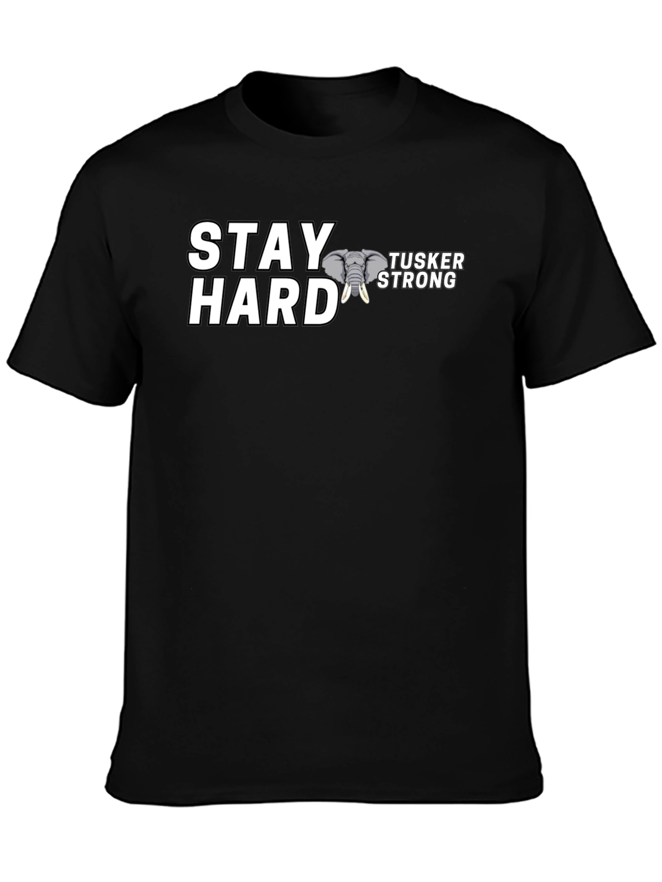 Stay Hard Tusker Strong Black T-Shirt