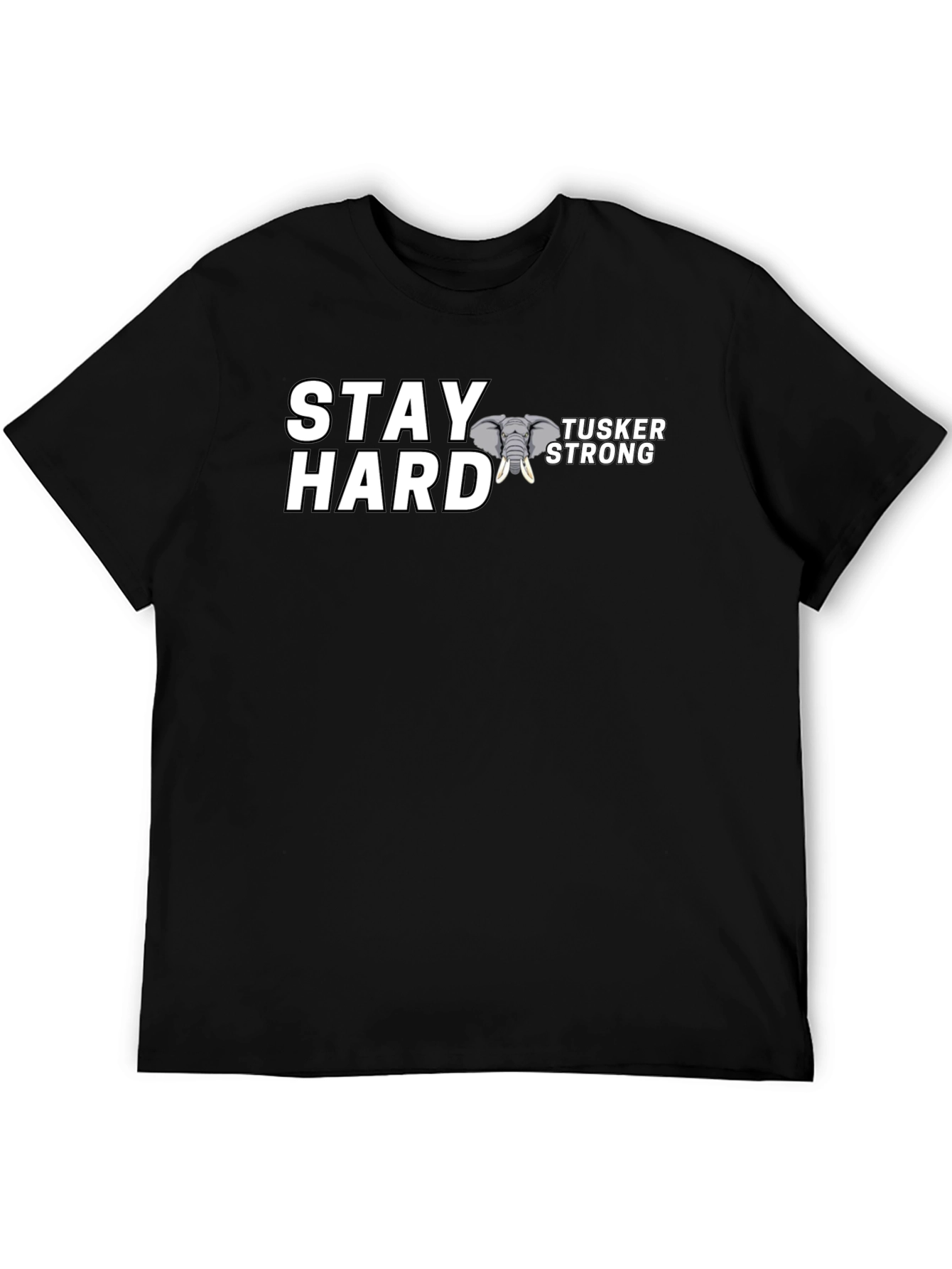 Stay Hard Tusker Strong Black T-Shirt