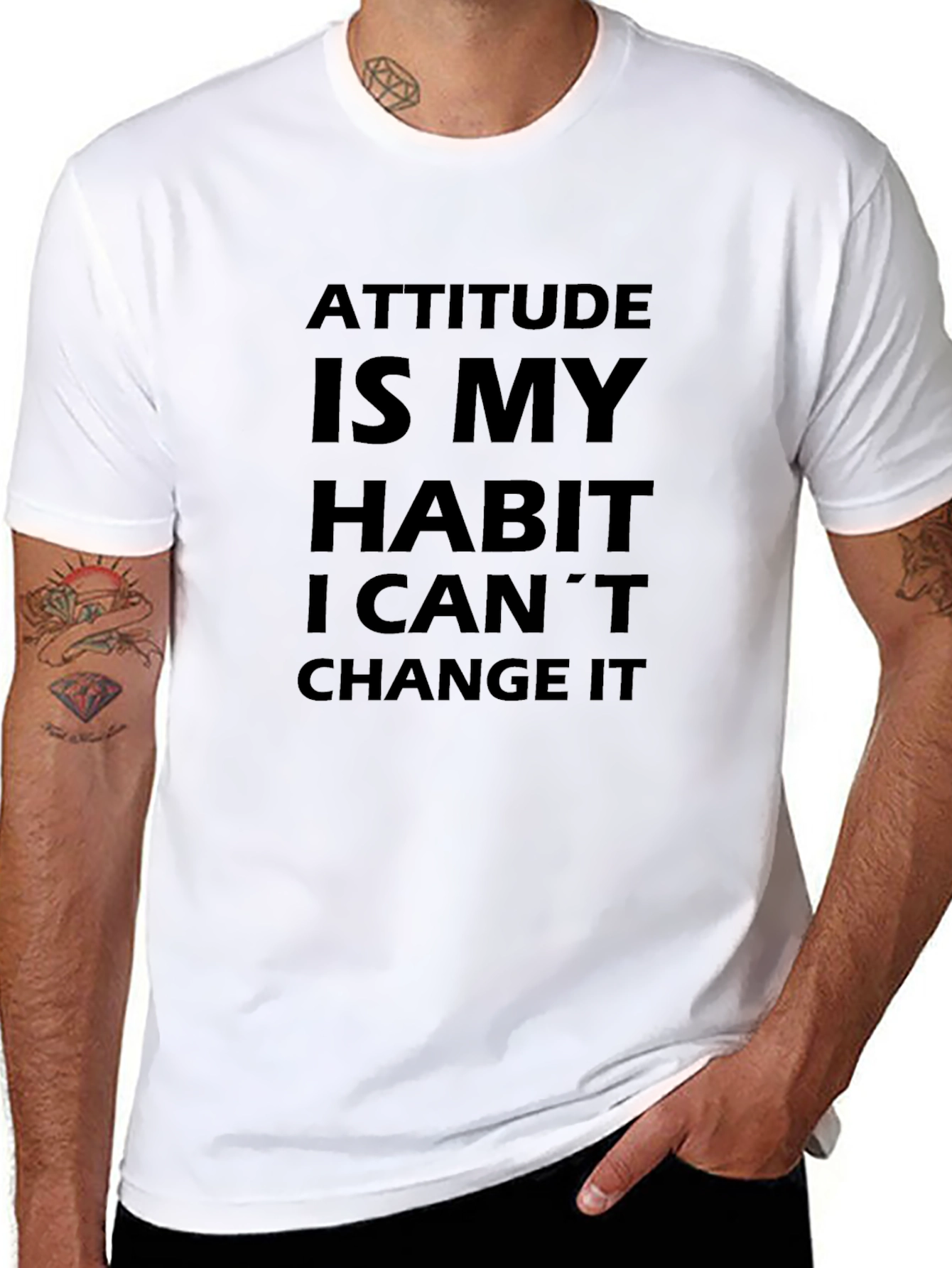Attitude is My Habit Graphic Tee - Black