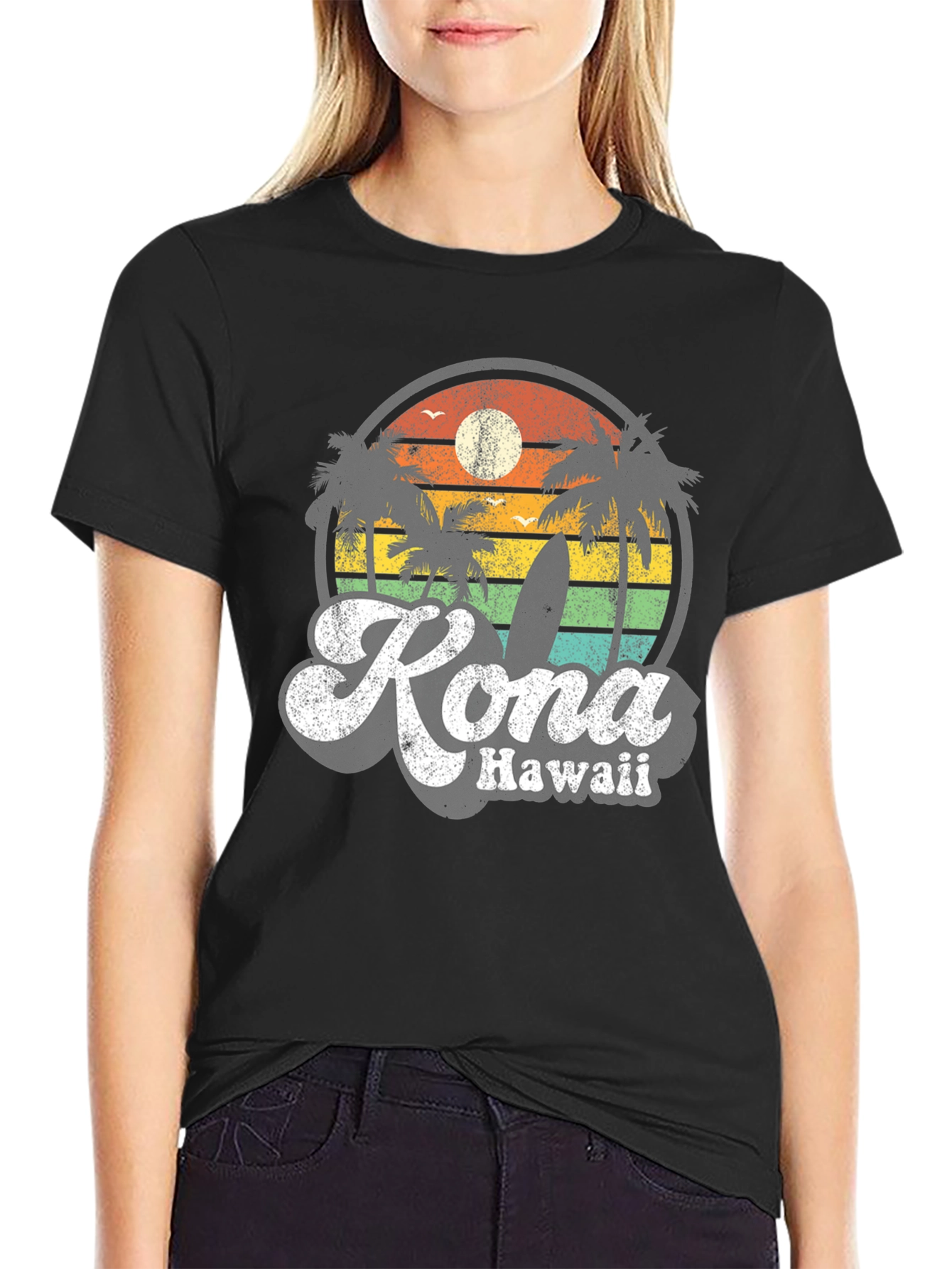 Kona Hawaii Retro Sunset T-Shirt