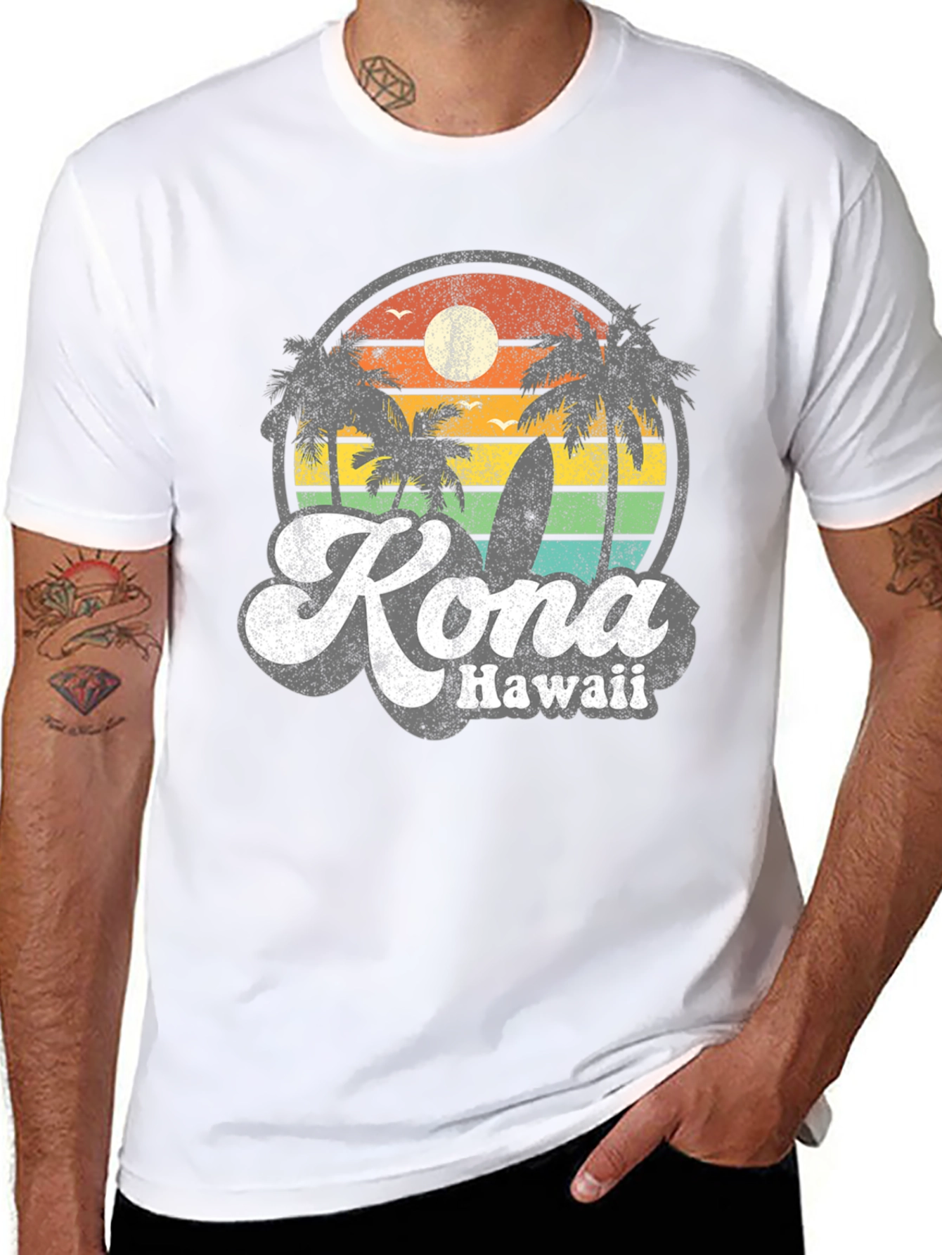 Kona Hawaii Retro Sunset T-Shirt