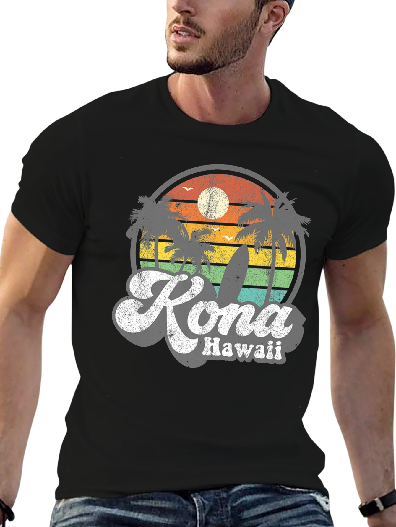 Kona Hawaii Retro Sunset T-Shirt