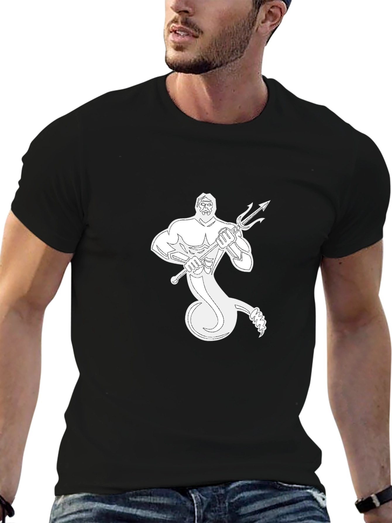 Poseidon Graphic Black T-Shirt