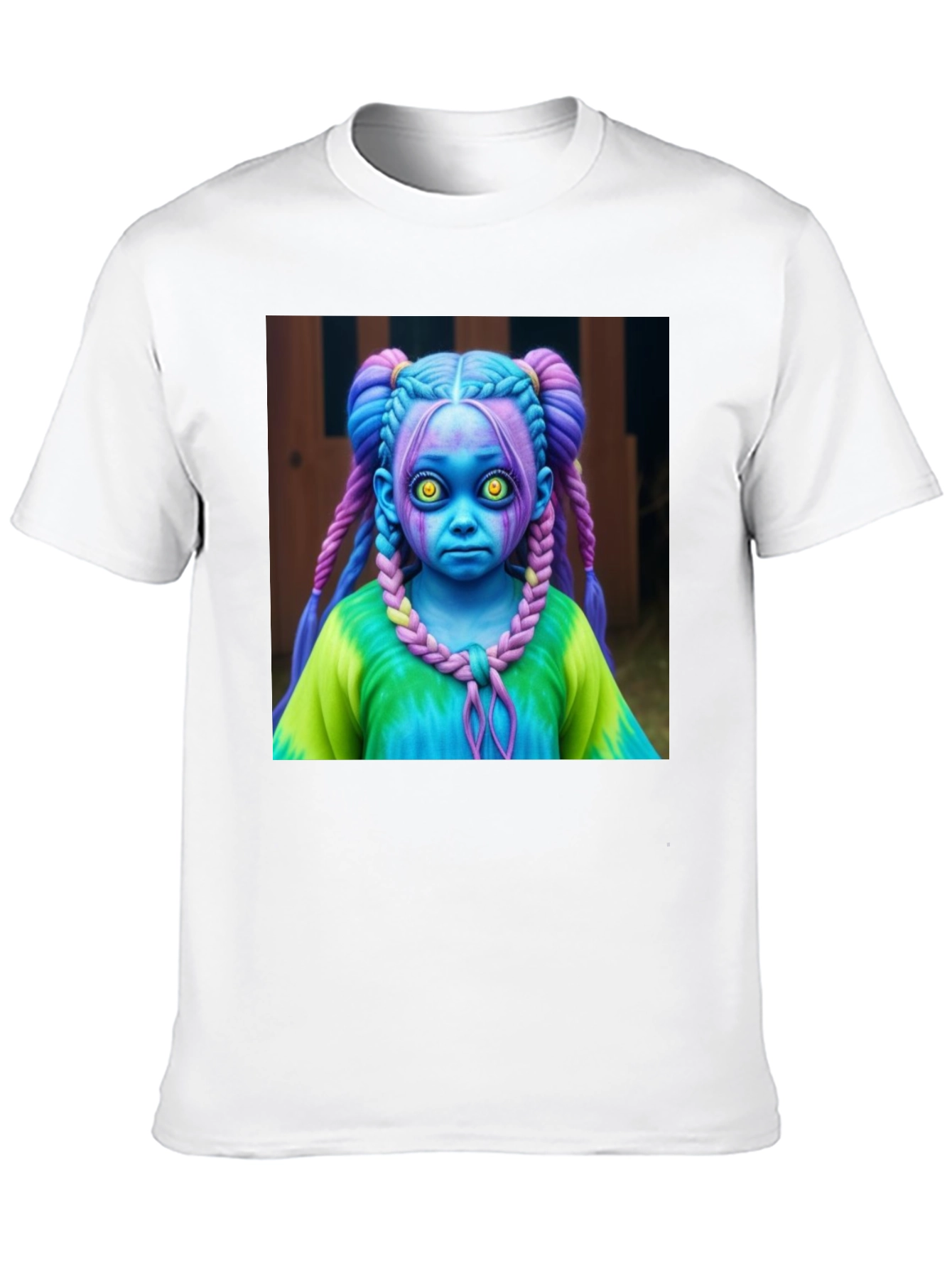 Creepy Cute Doll Graphic Tee - Unique Black T-Shirt