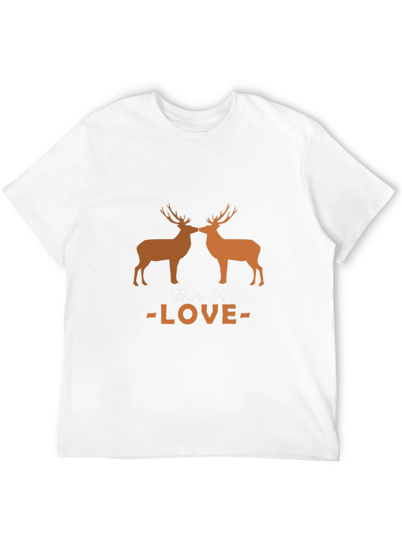 Deer Love Graphic Tee - Black Cotton T-Shirt