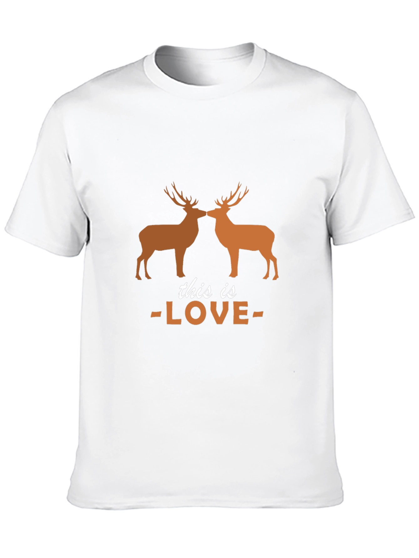 Deer Love Graphic Tee - Black Cotton T-Shirt