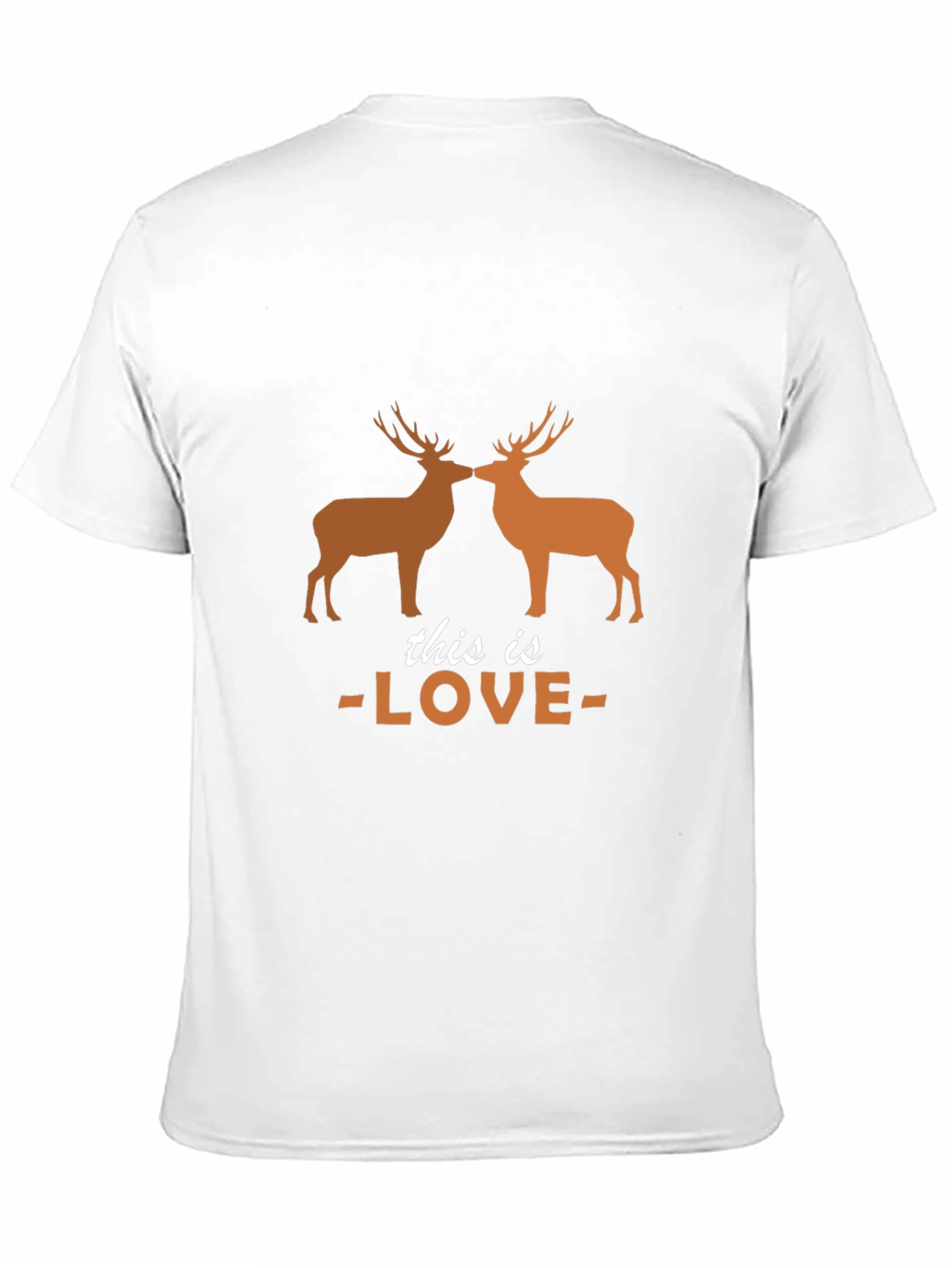 Deer Love Graphic Tee - Black Cotton T-Shirt