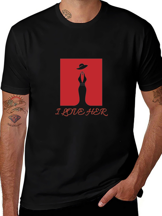 I Love Her Graphic Tee - Black
