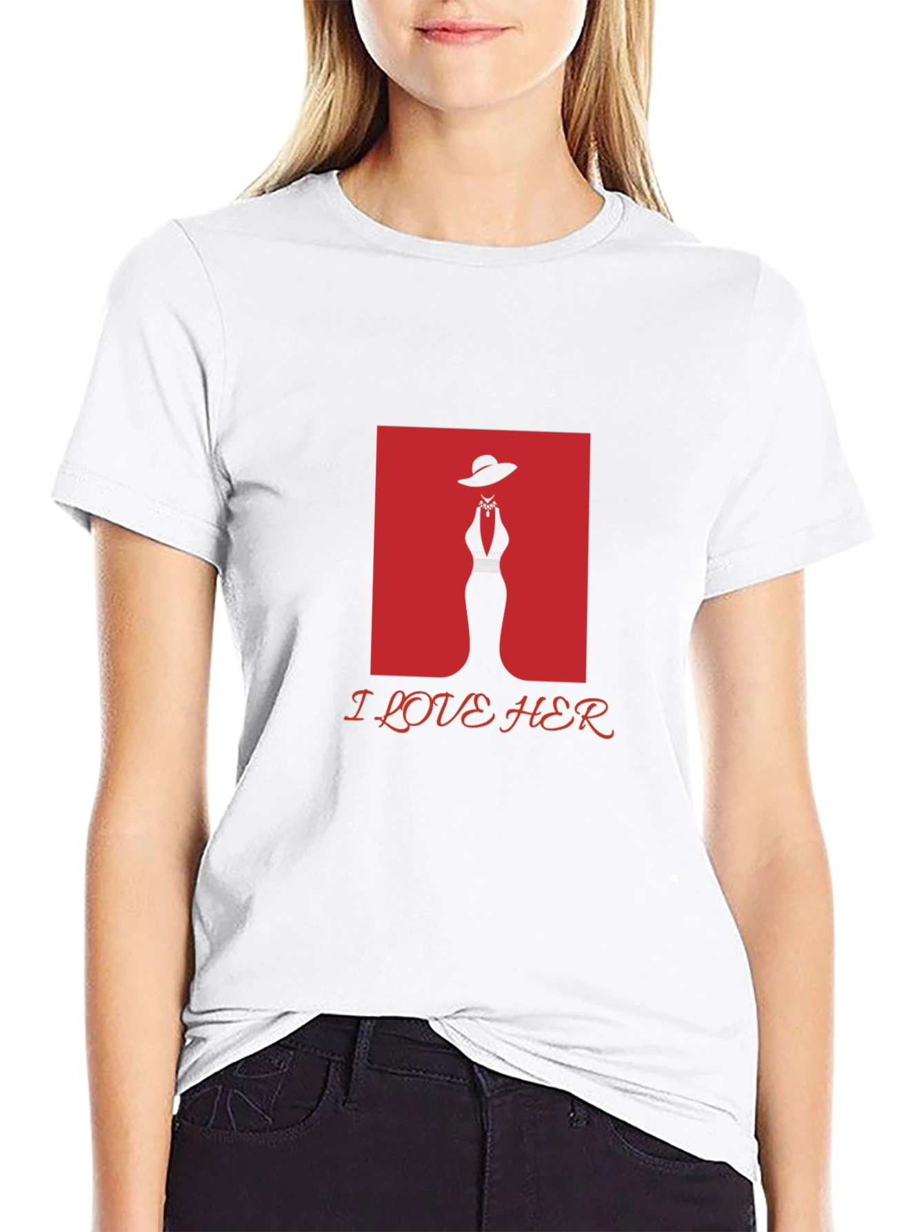 I Love Her Graphic Tee - Black