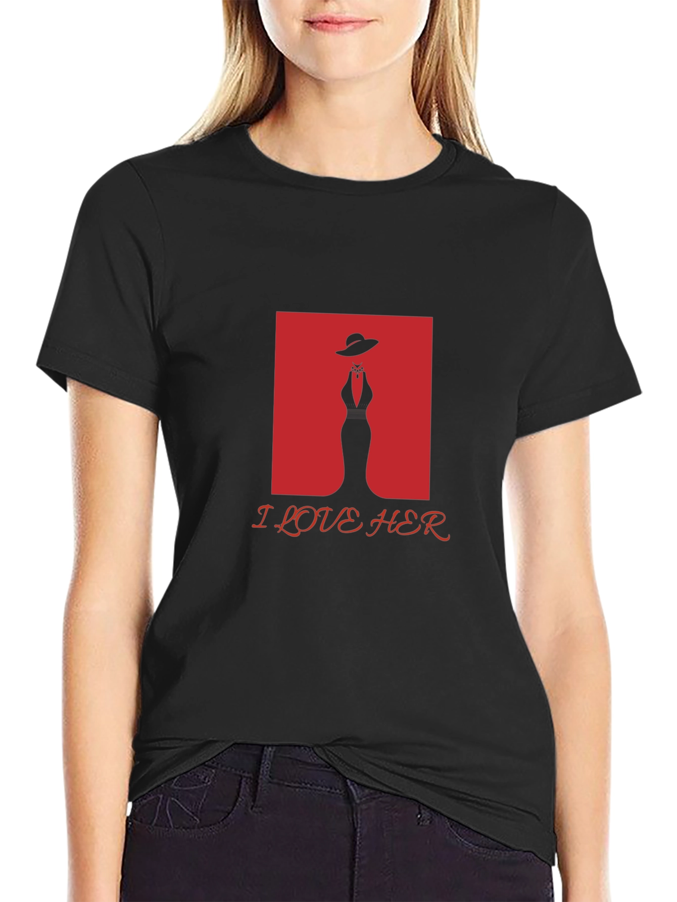 I Love Her Graphic Tee - Black