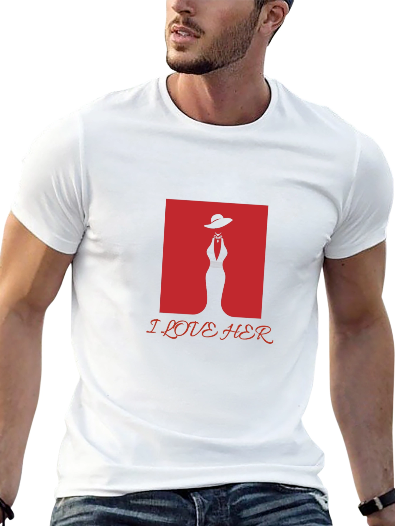 I Love Her Graphic Tee - Black