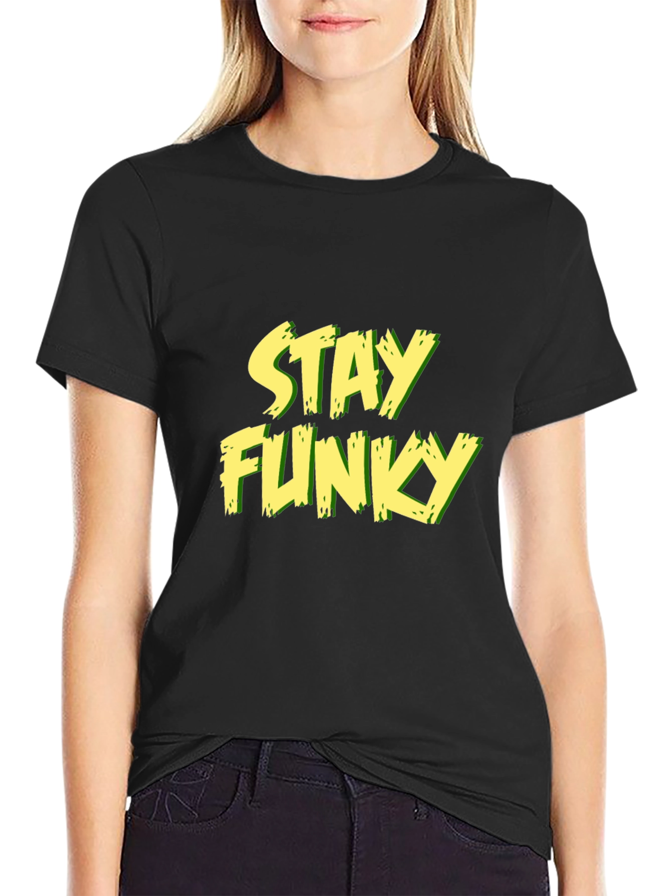 Stay Funky Mens Graphic Black T-Shirt