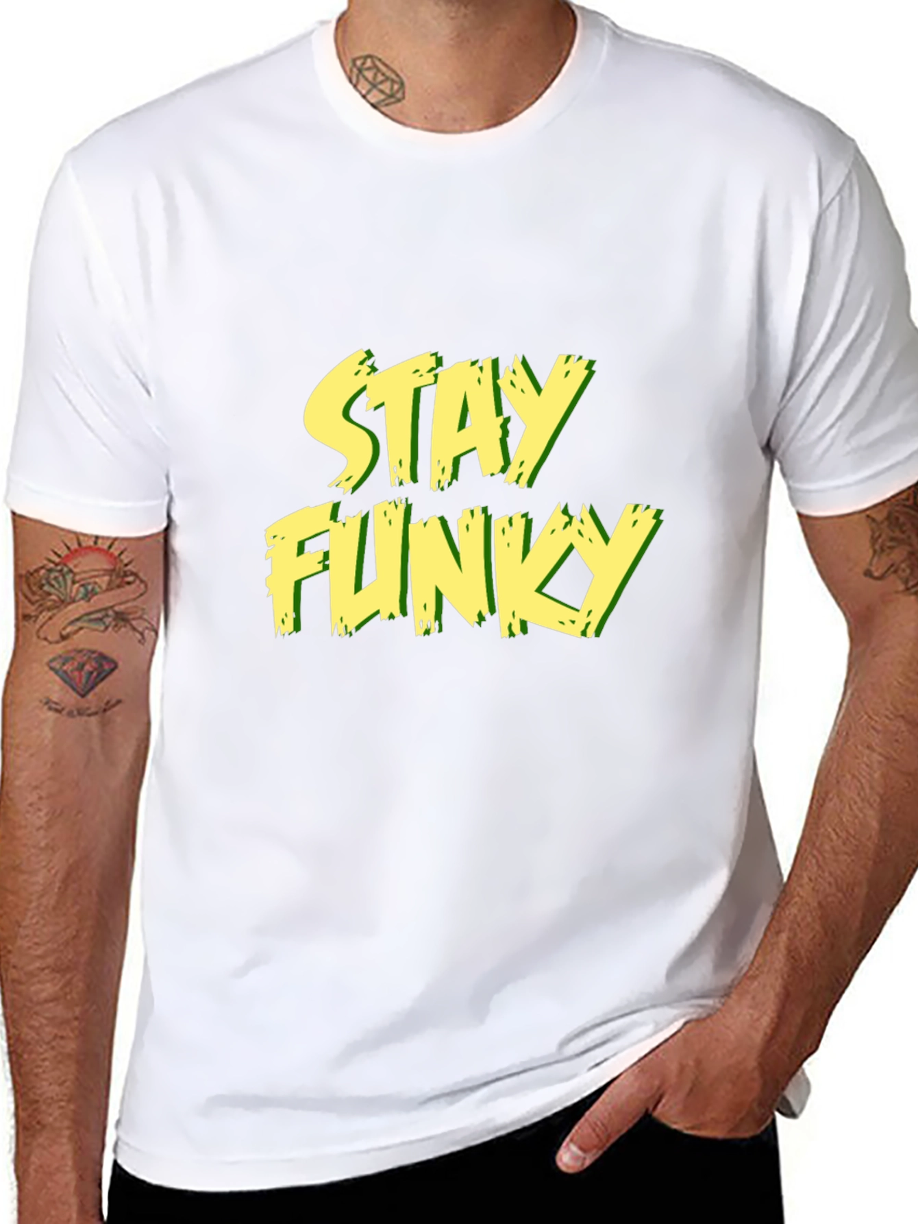 Stay Funky Mens Graphic Black T-Shirt