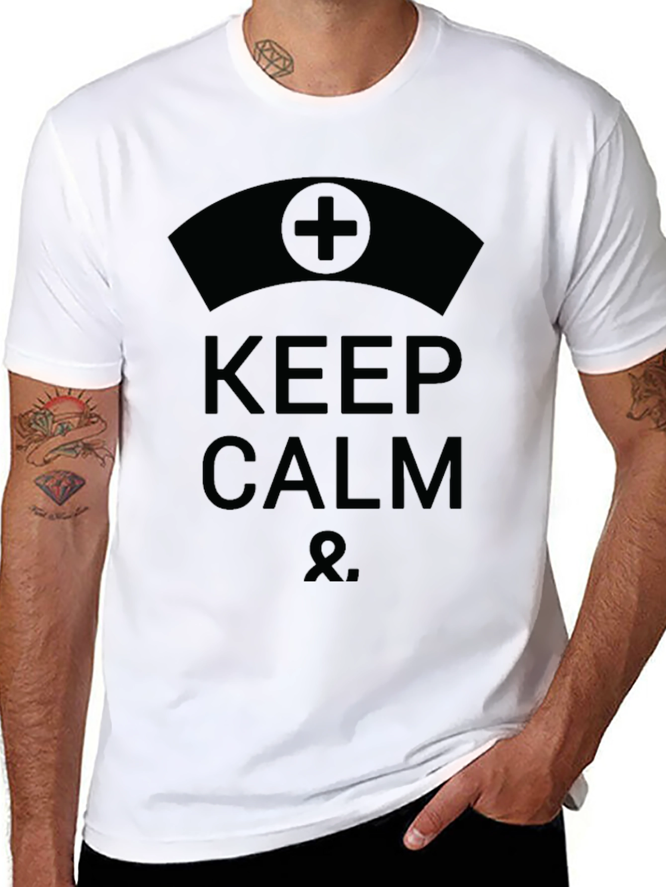 Keep Calm Nurse T-Shirt - Black Cotton Tee