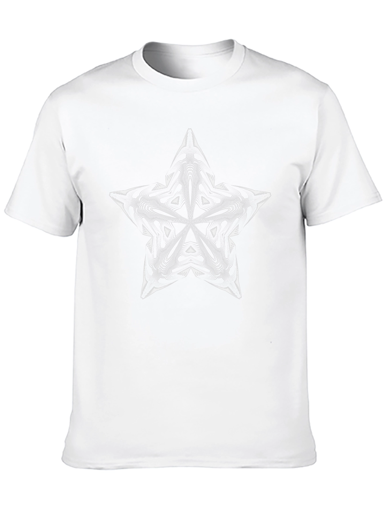 Abstract Star Graphic Print Black T-Shirt