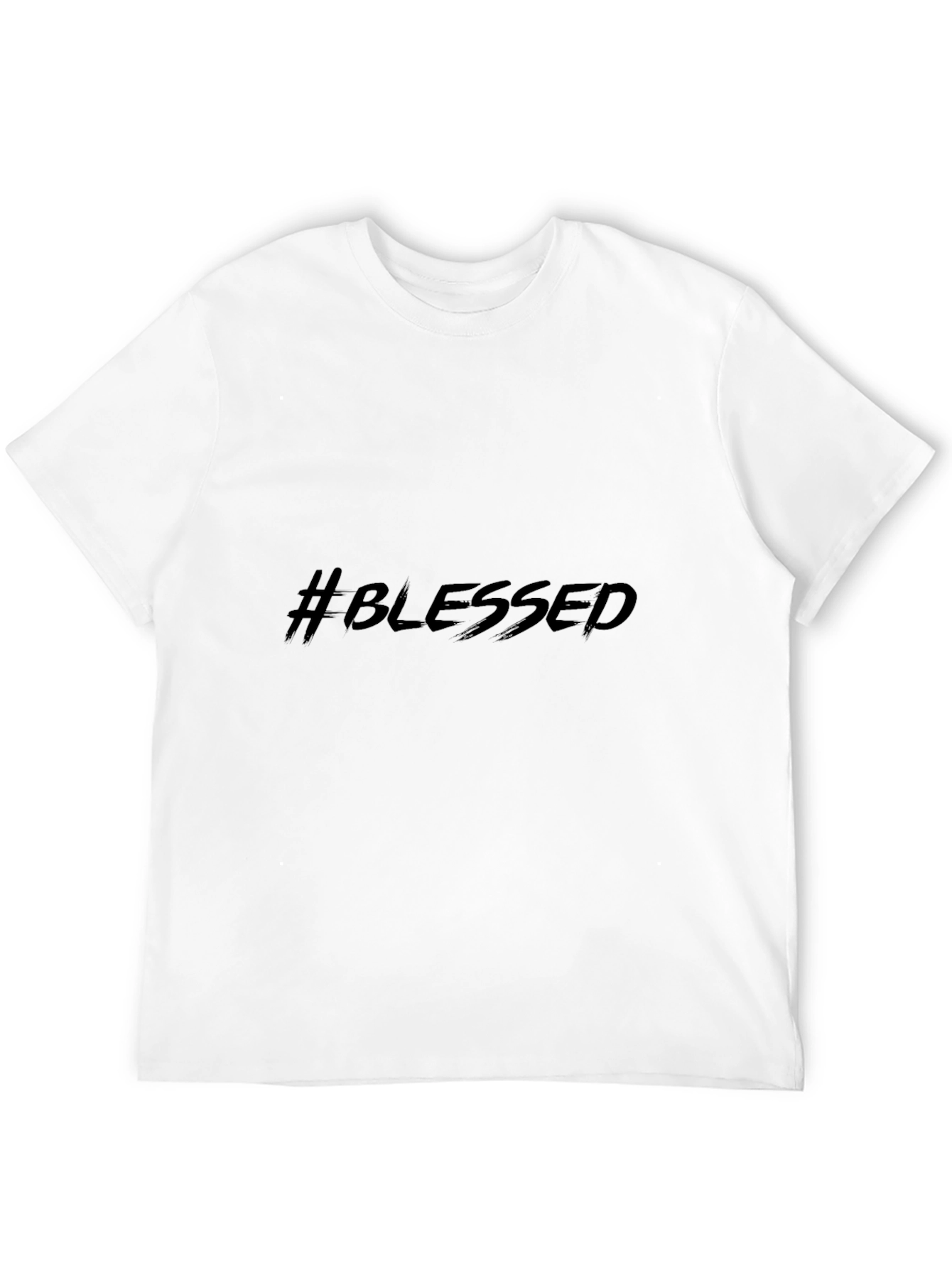 #Blessed Black Graphic Print Short Sleeve T-Shirt