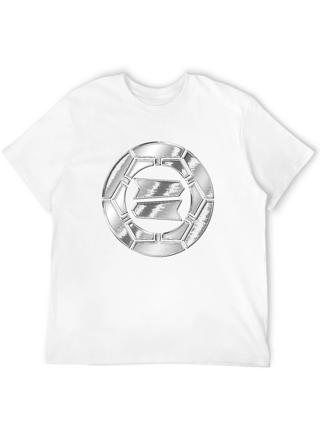 Futuristic Silver Logo Graphic T-Shirt