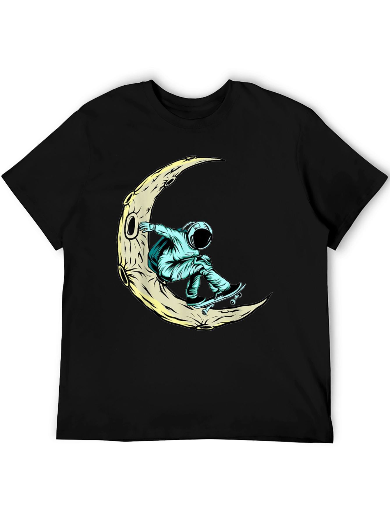 Skateboarding Astronaut Moon Graphic Tee