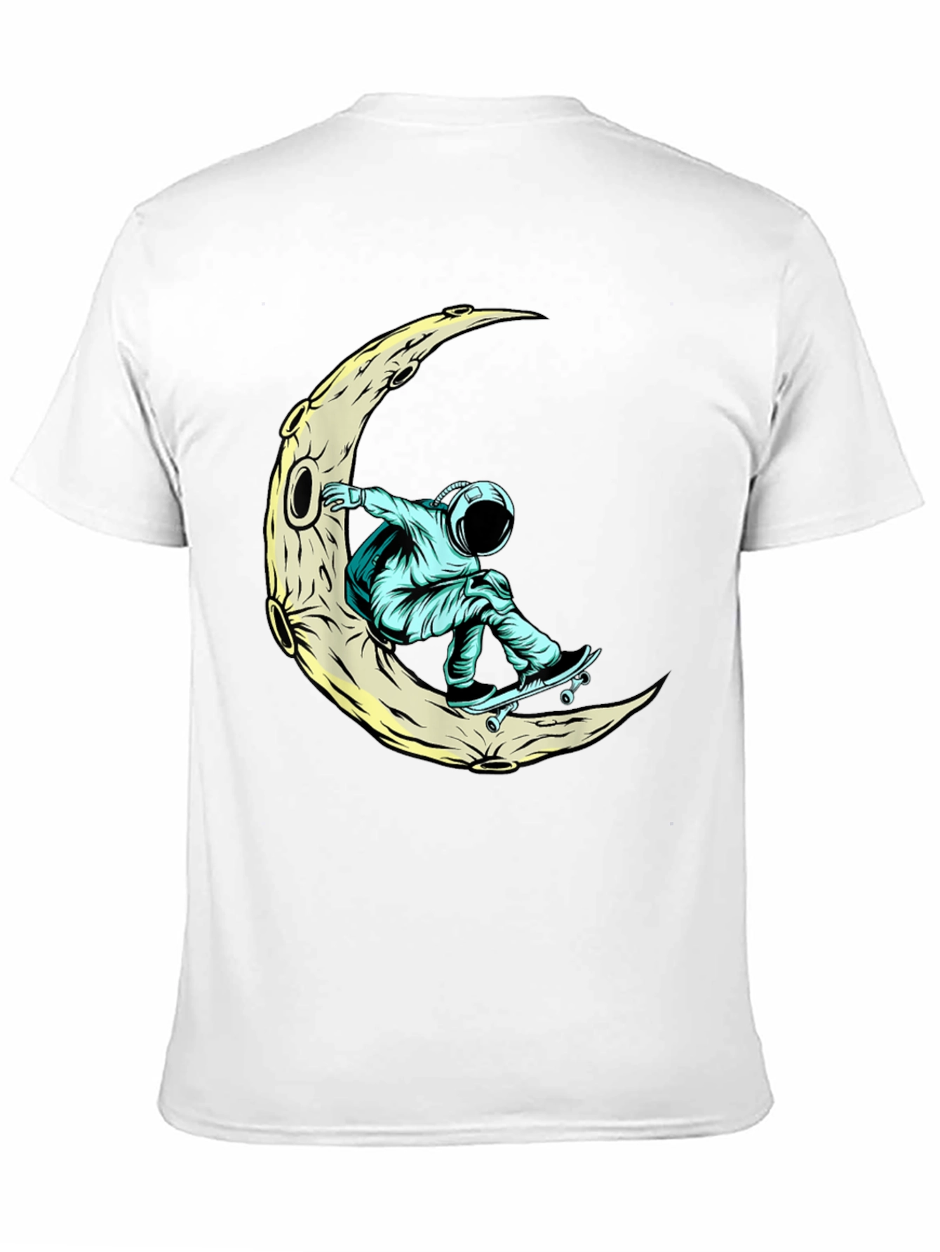 Skateboarding Astronaut Moon Graphic Tee