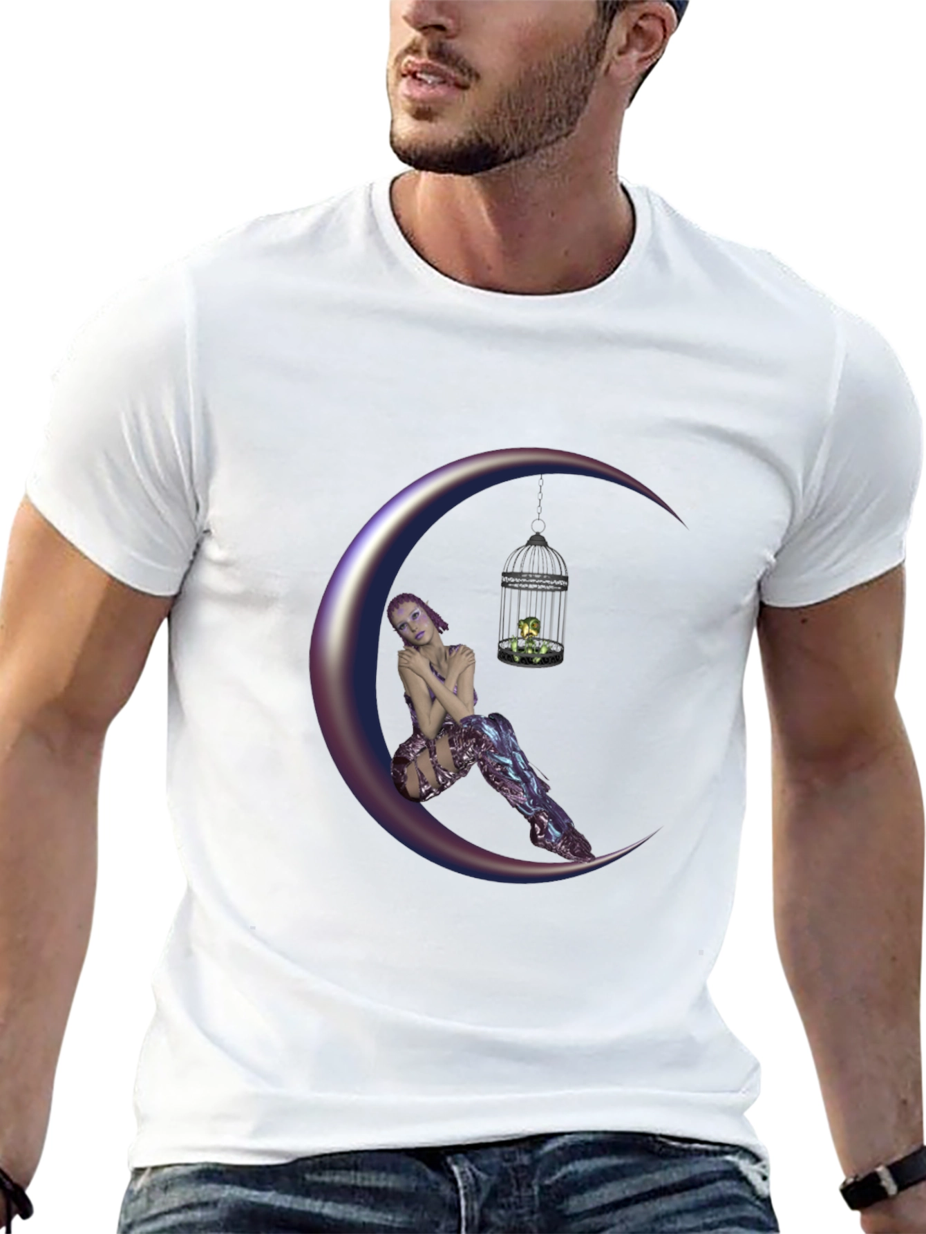 Fantasy Moon Fairy T-Shirt - Unique Design