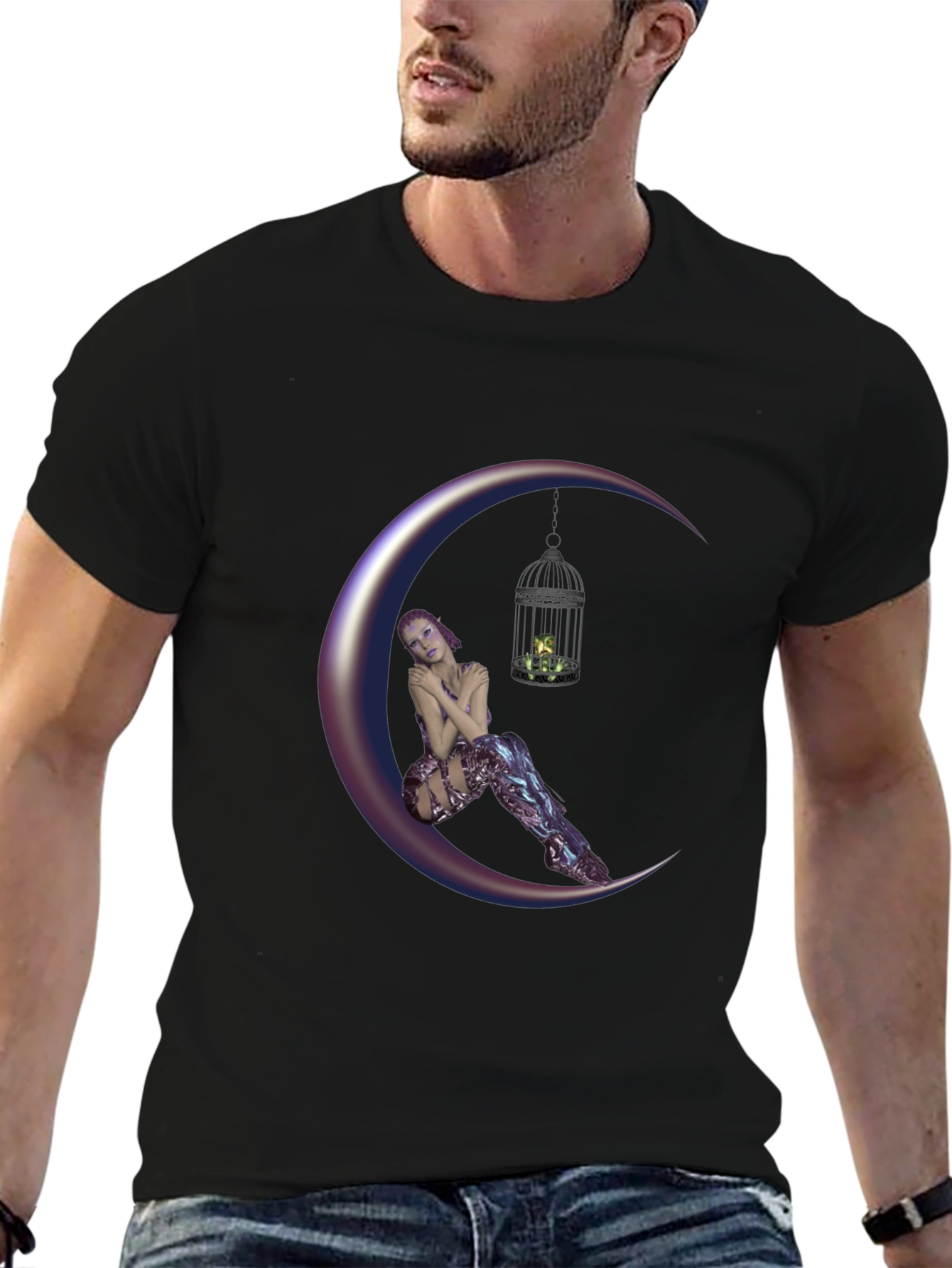 Fantasy Moon Fairy T-Shirt - Unique Design