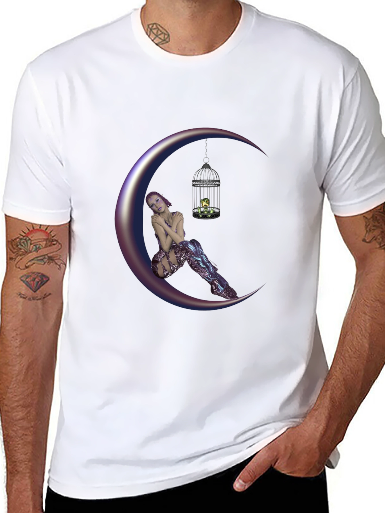Fantasy Moon Fairy T-Shirt - Unique Design
