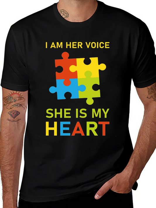 Autism Awareness Tee: I am Her Voice She is My Heart