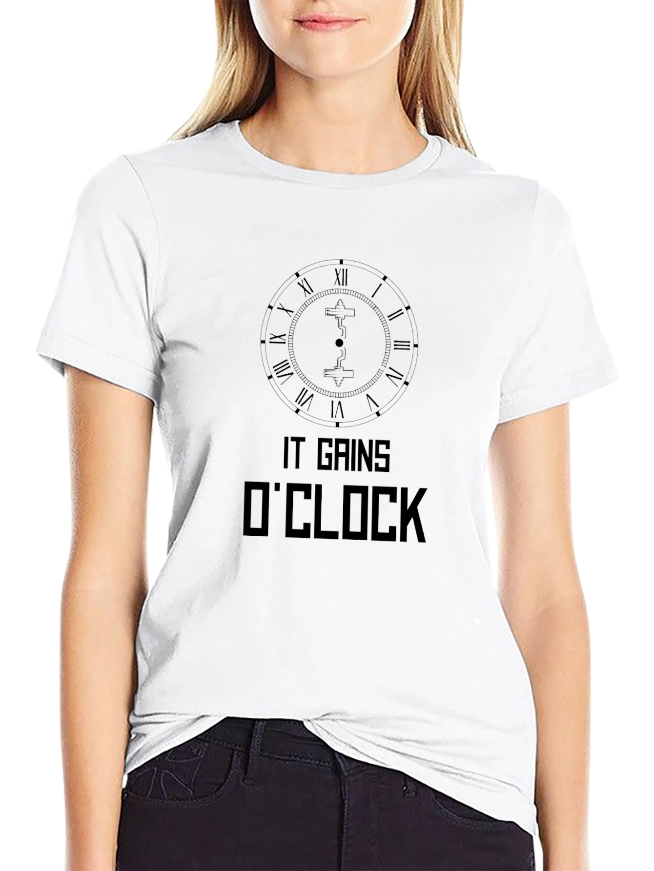 It Gains OClock Black Graphic Tee