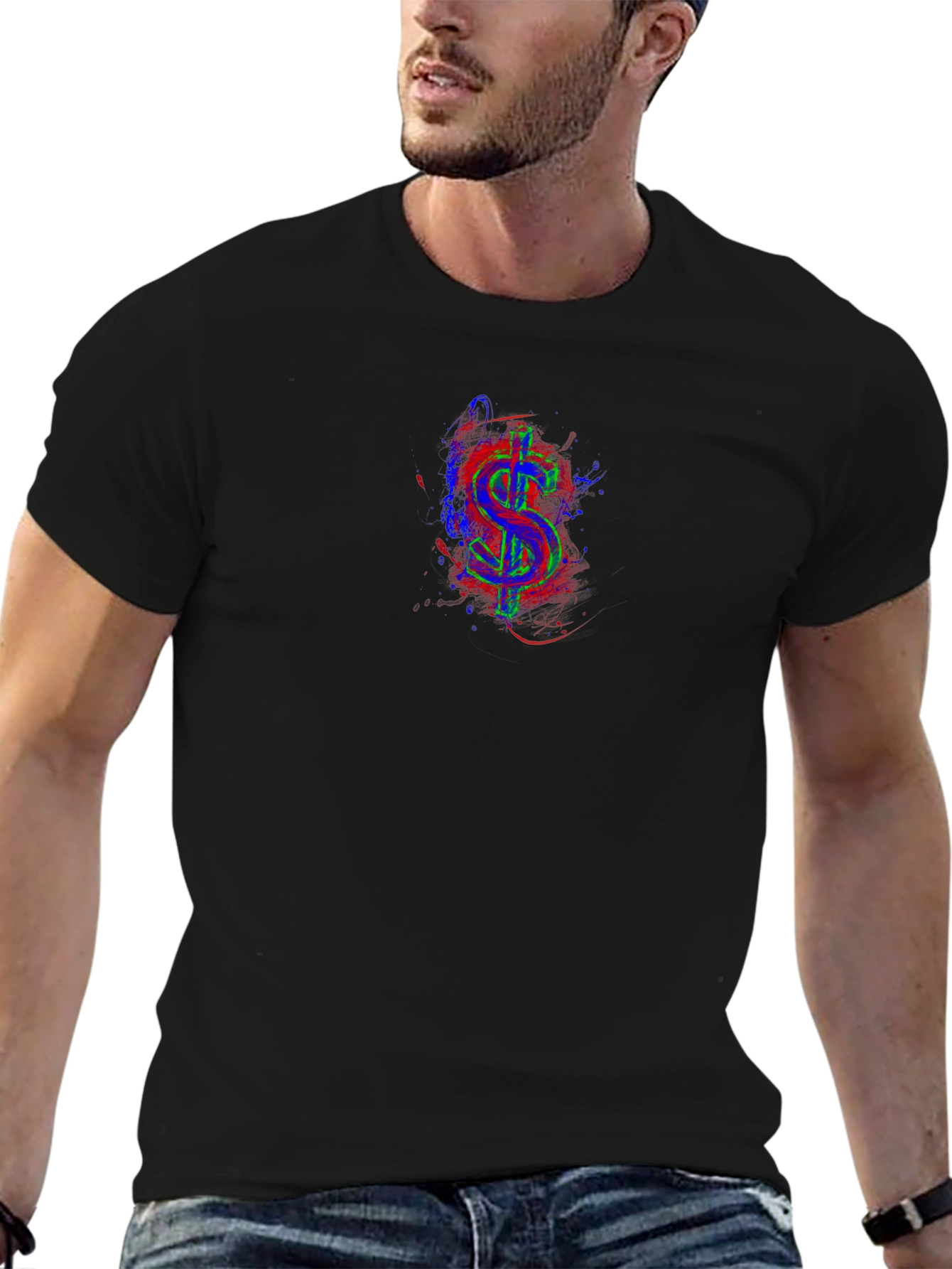Vibrant Dollar Sign Graphic Tee