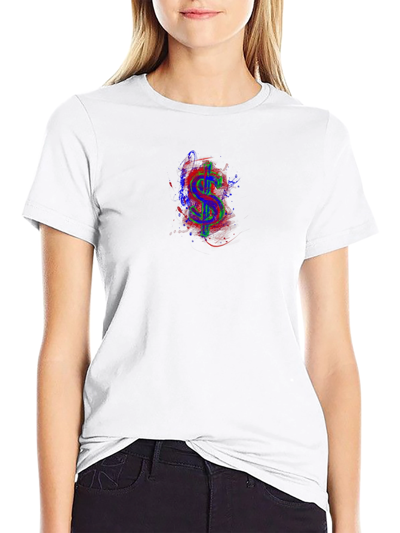 Vibrant Dollar Sign Graphic Tee