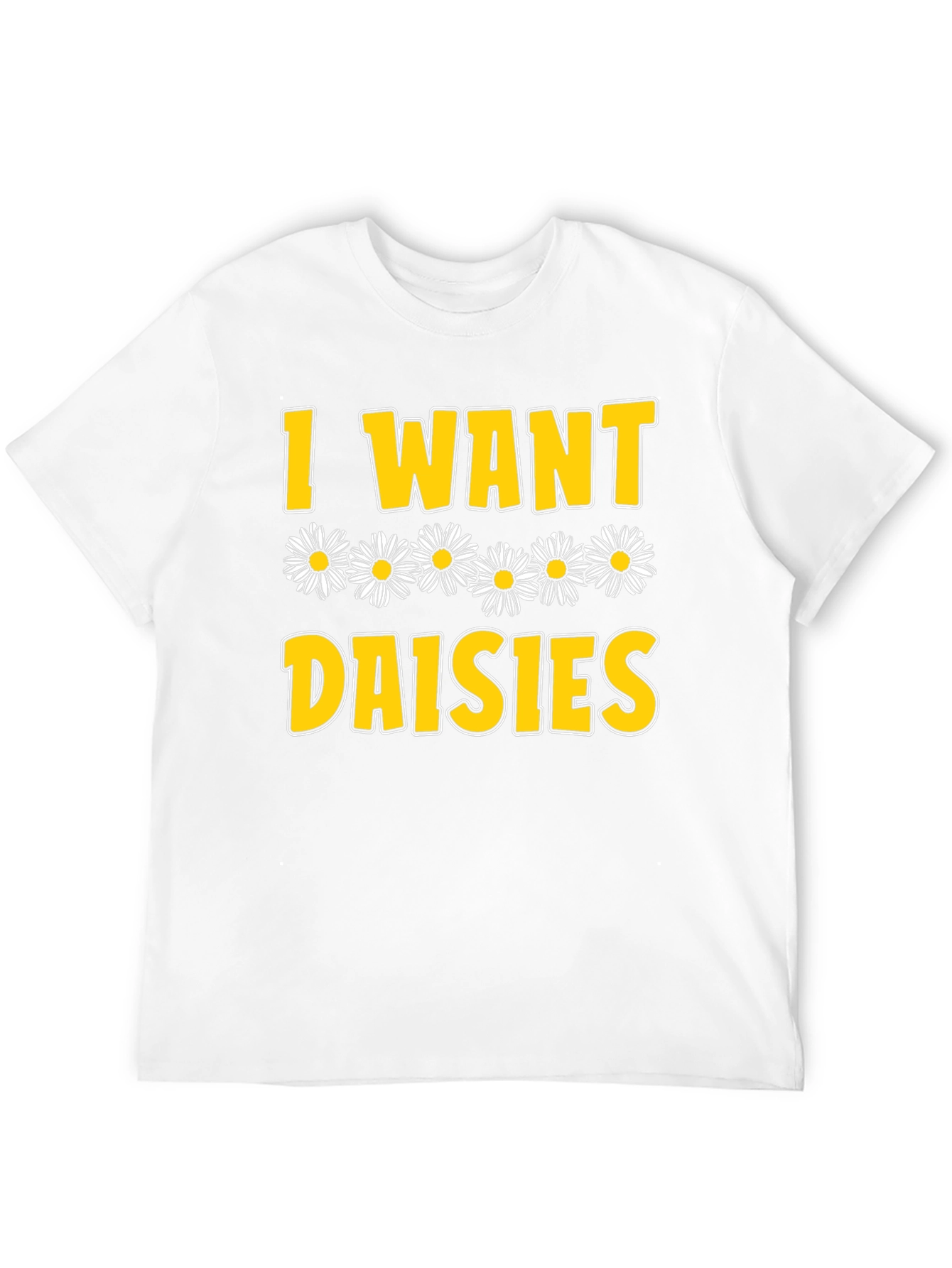 I Want Daisies Graphic Tee - Black Cotton T-Shirt
