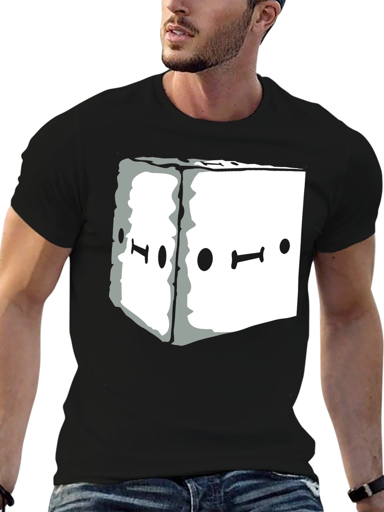 Abstract Graphic Tee - Black Unisex Casual T-Shirt