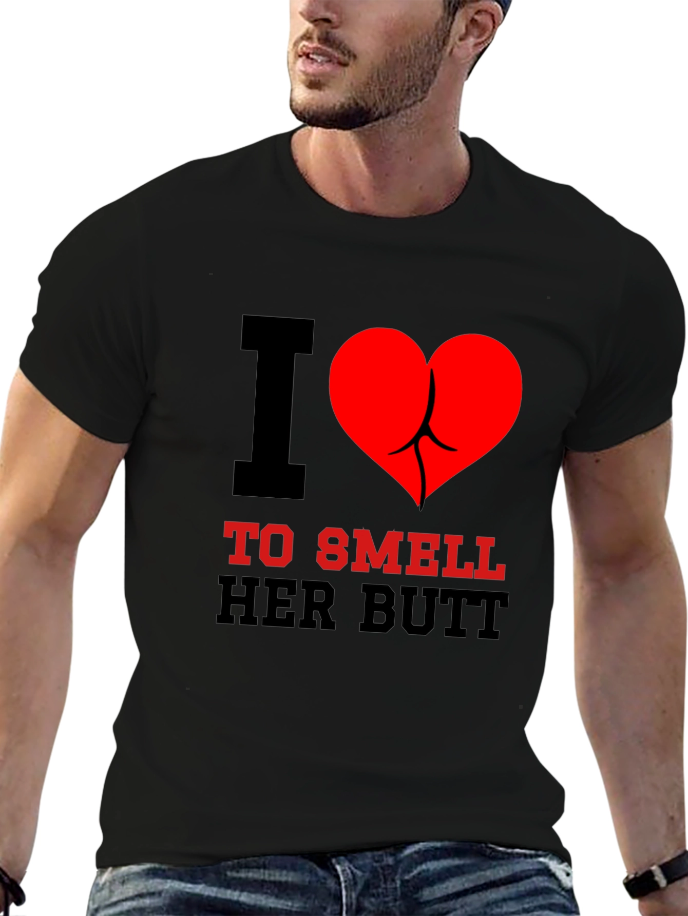 I Heart To Smell Her Butt Funny Graphic Tee