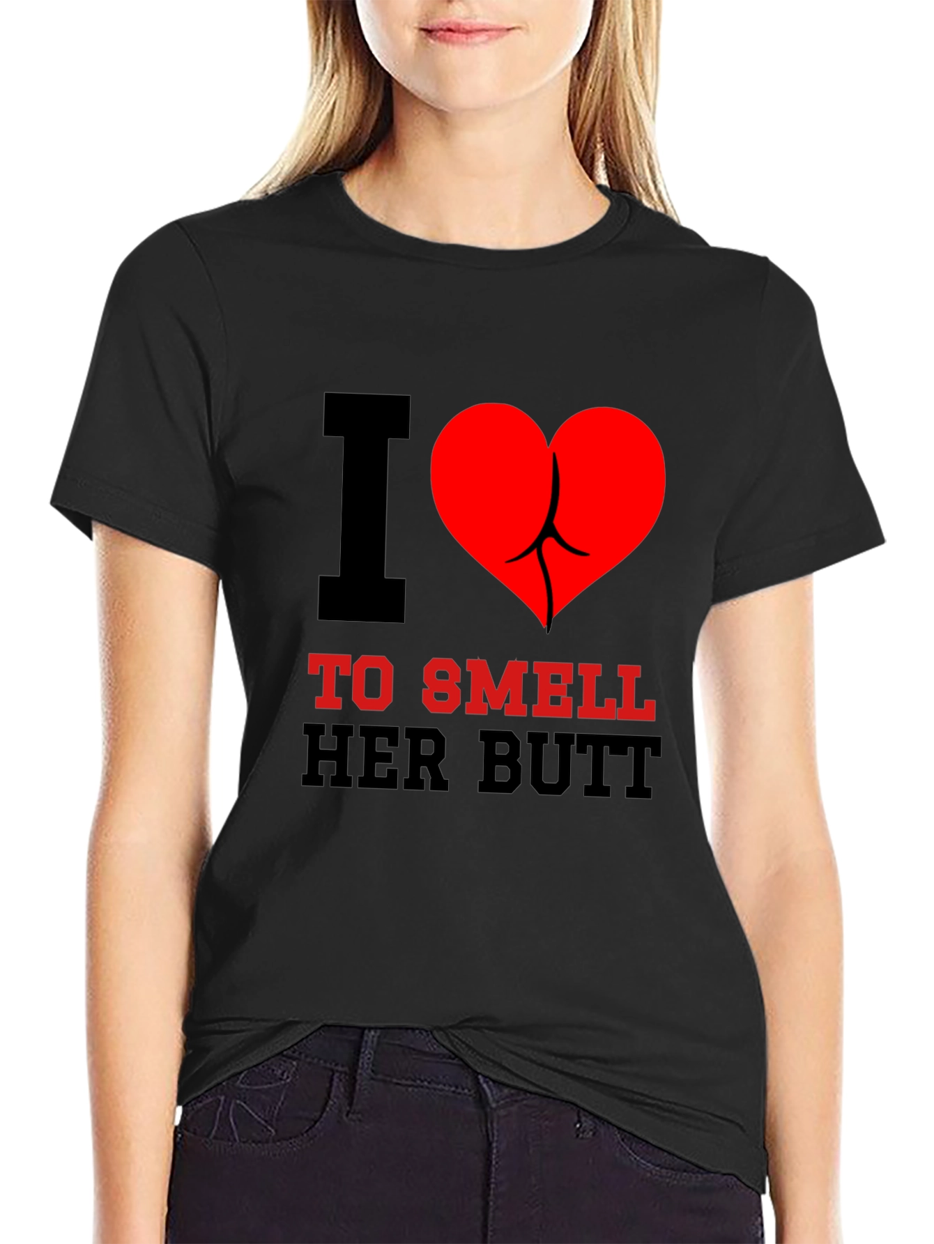 I Heart To Smell Her Butt Funny Graphic Tee