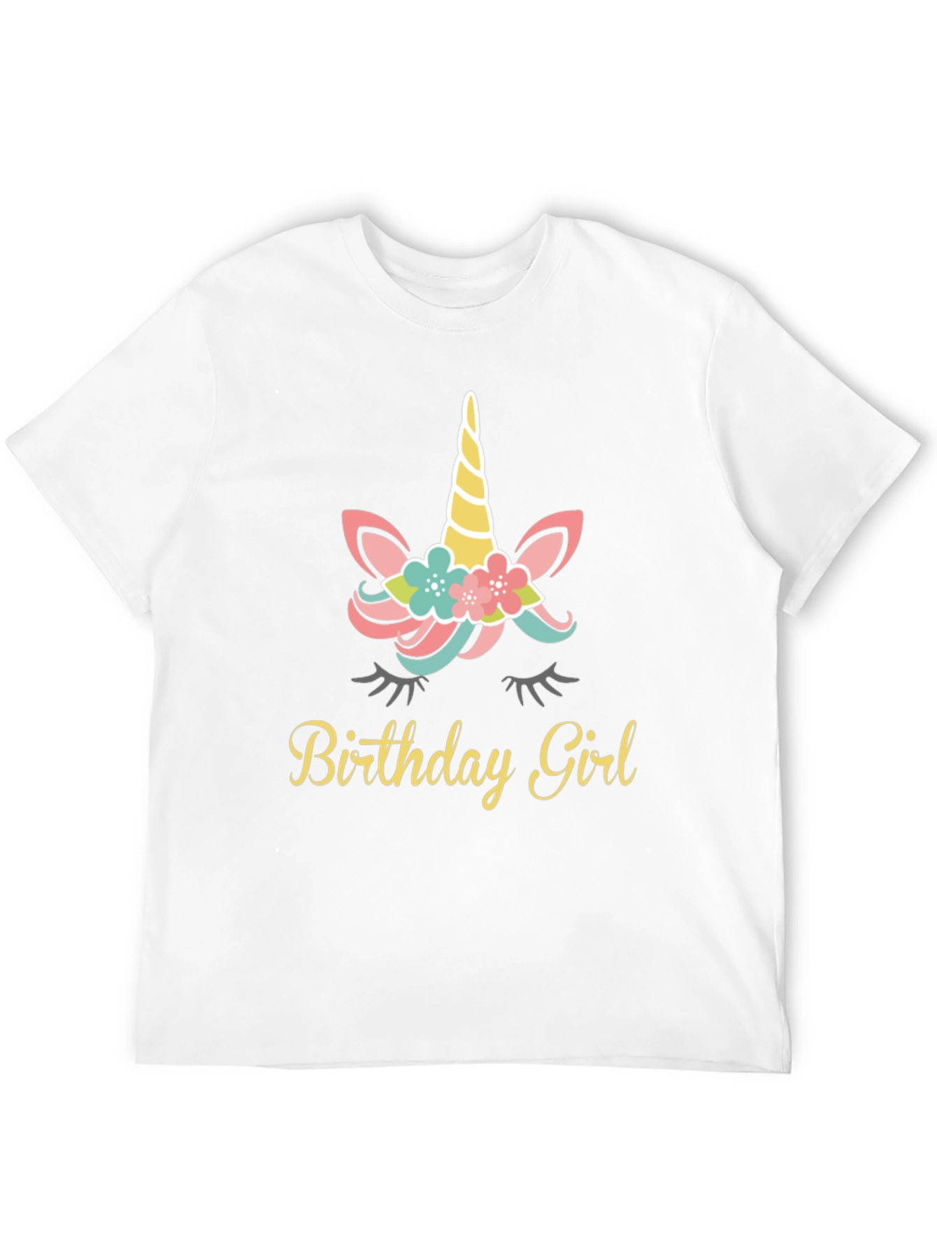 Unicorn Birthday Girl T-Shirt - Black