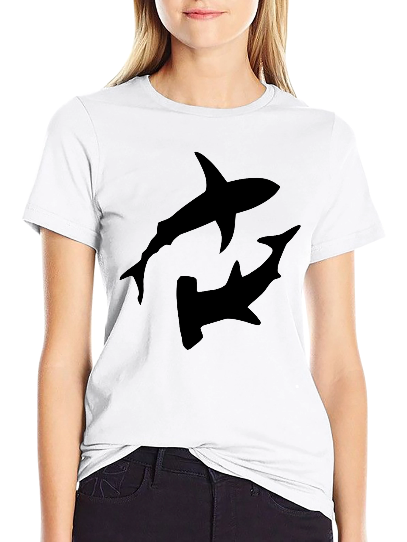 Mens Black Shark Graphic T-Shirt