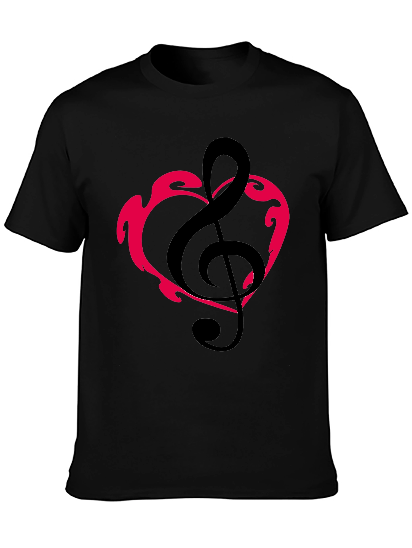 Musical Heartbeat Tee - Black Graphic T-Shirt