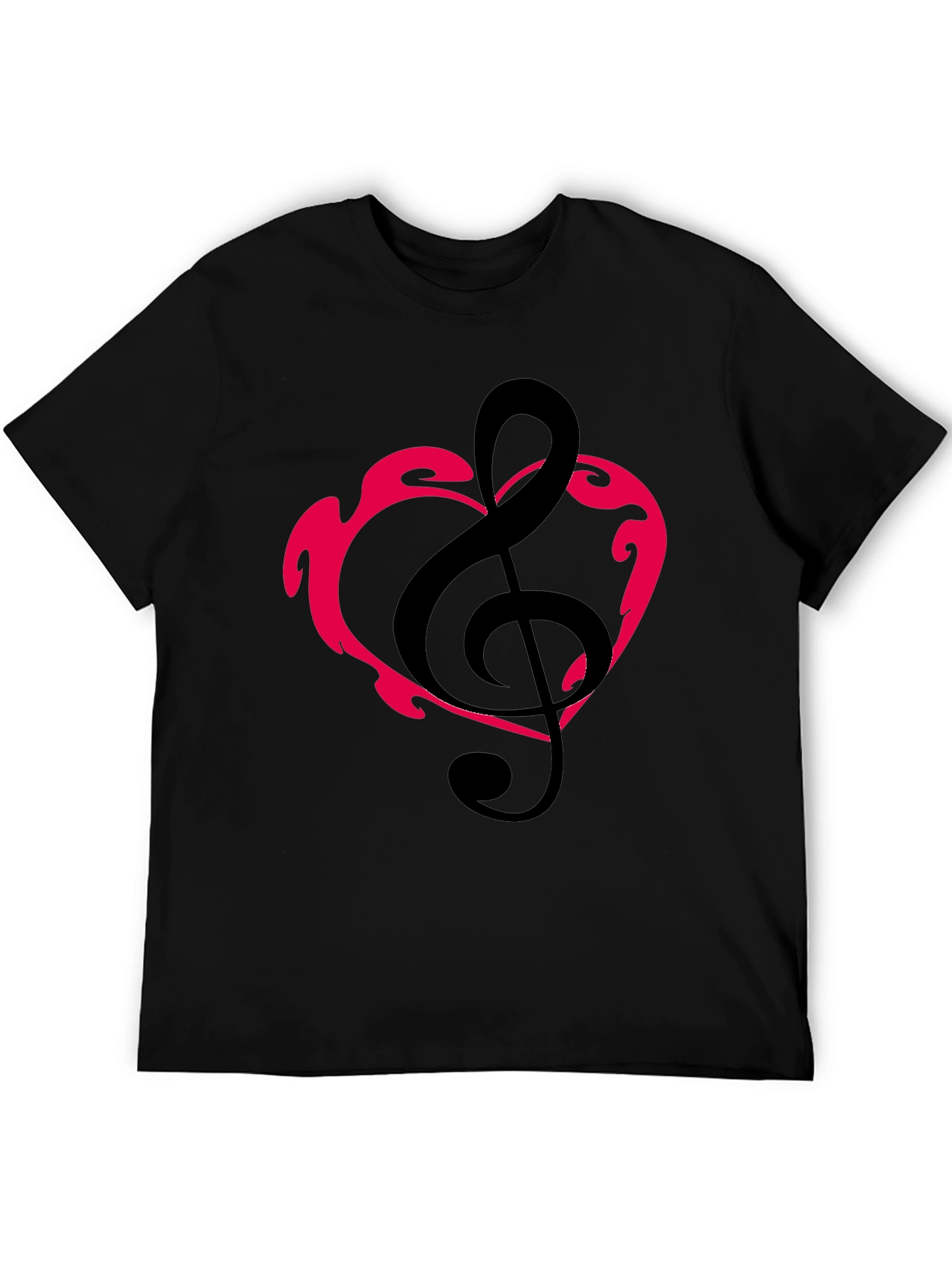 Musical Heartbeat Tee - Black Graphic T-Shirt