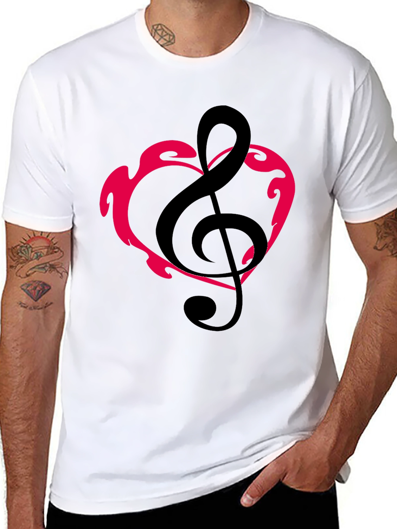 Musical Heartbeat Tee - Black Graphic T-Shirt