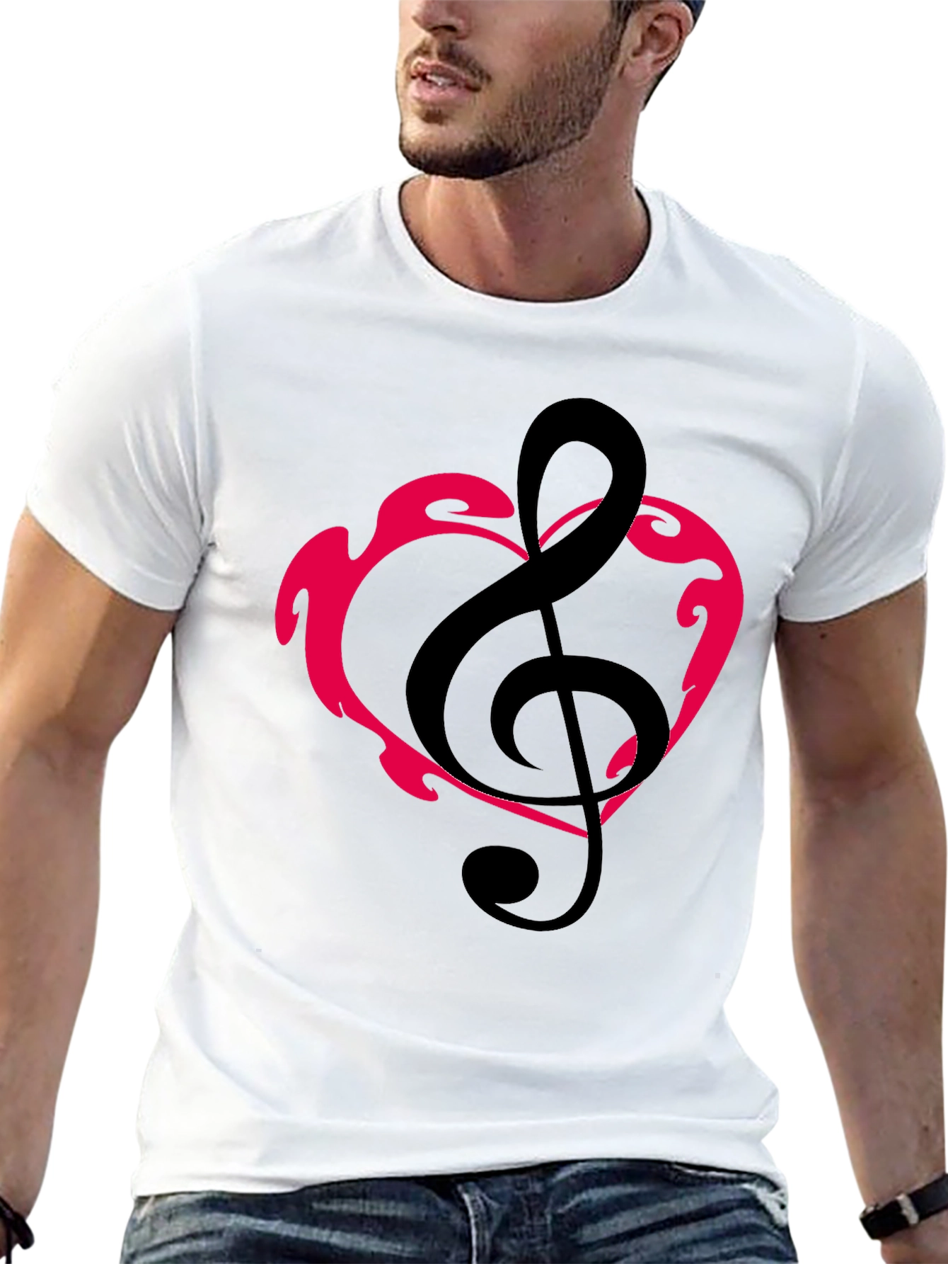 Musical Heartbeat Tee - Black Graphic T-Shirt