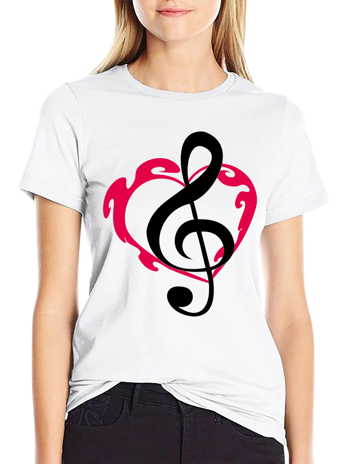 Musical Heartbeat Tee - Black Graphic T-Shirt