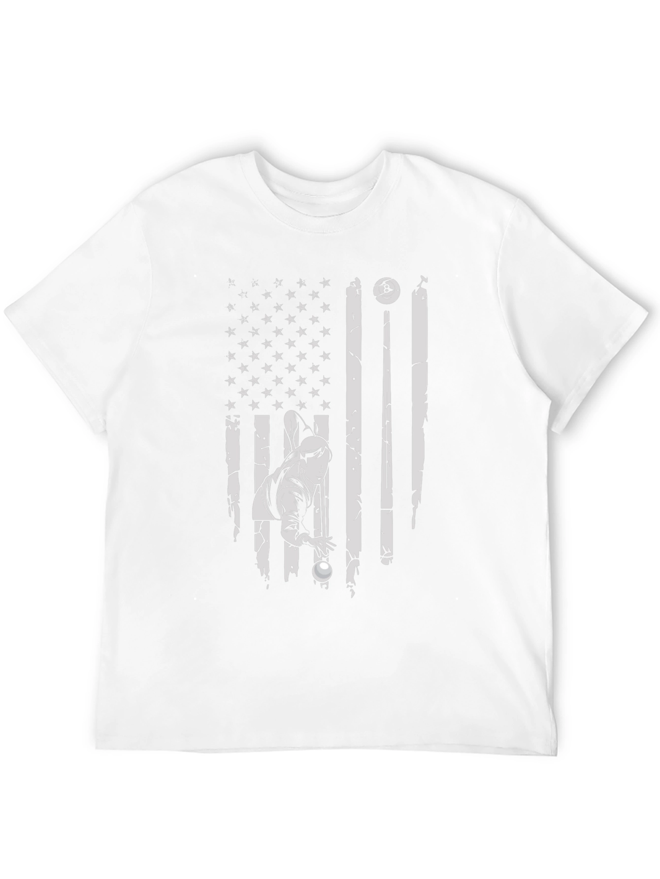 Patriotic Billiards Player Graphic T-Shirt