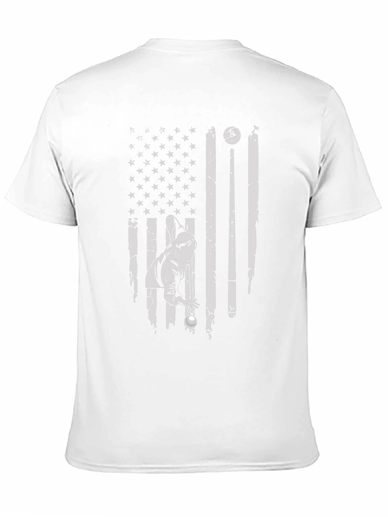 Patriotic Billiards Player Graphic T-Shirt
