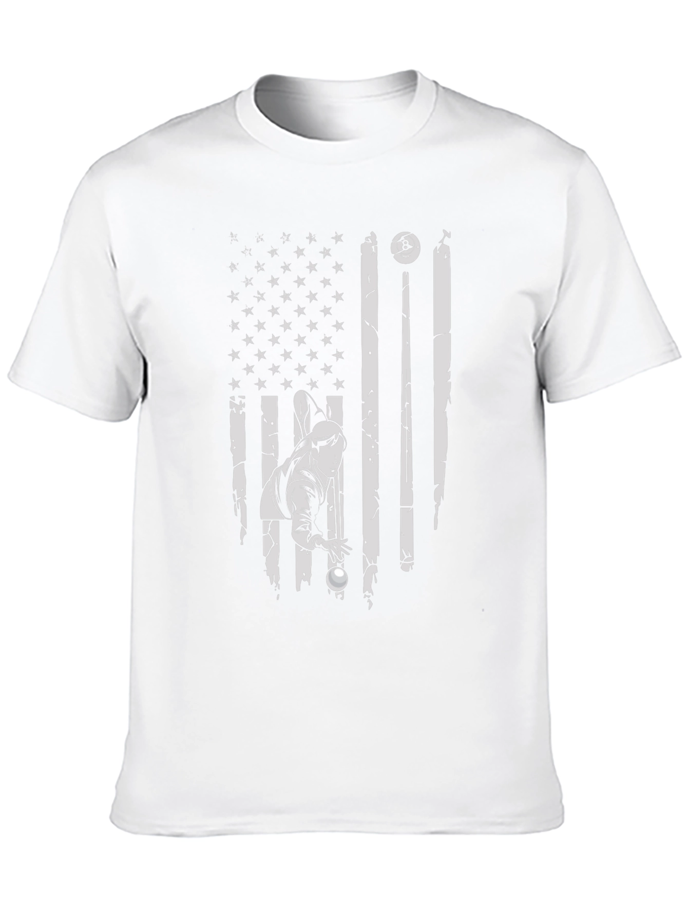 Patriotic Billiards Player Graphic T-Shirt